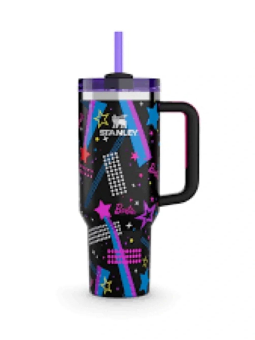 Stanley Black Barbie Star & Neon Graphic Insulated Tumbler with Handle - Picture 3 of 7